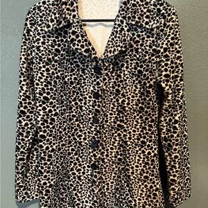 Leopard Print Button-Up Jacket